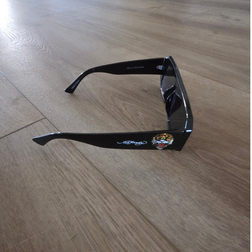 Ed Hardy Sunglasses Black Rectangular Shield Tige… - image 6